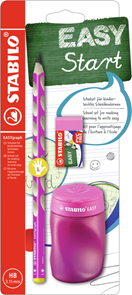 STABILO EASYgraph školní set L pro leváky - růžová (tužka HB, ořezávátko, pryž)