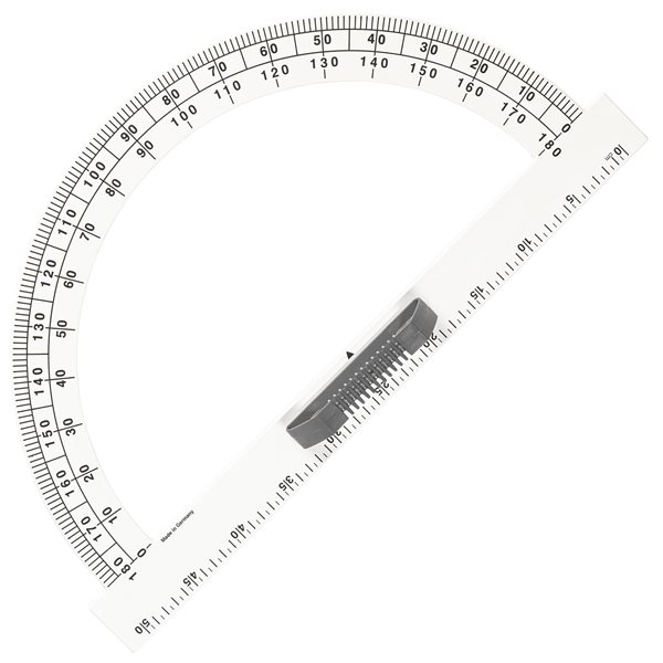 Magnetický tabulový úhloměr WISSNER 180° 50 cm - bílý