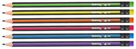 Grafitová tužka Colorino Stripes HB trojhranná s pryží 1 ks - mix barev