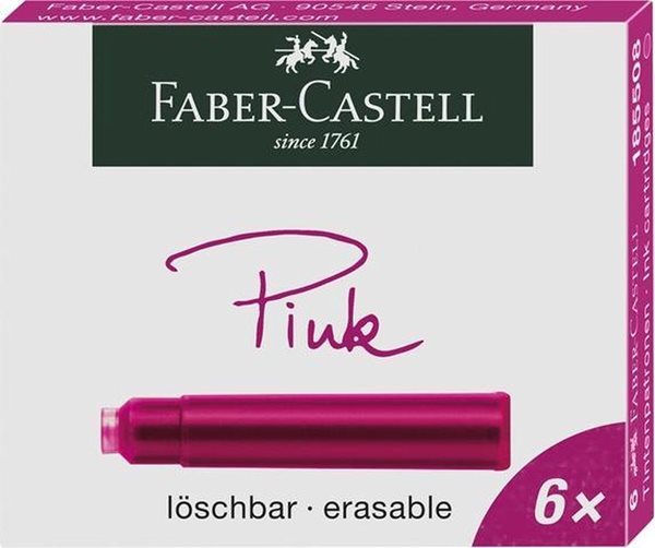 Levně Inkoustové bombičky Faber-Castell 6 ks - růžová
