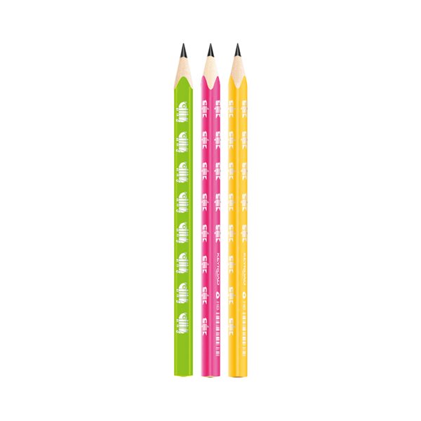 KEYROAD Grafitové tužky Neon Jumbo, trojhranné, HB, 6 ks, Sleva 14%