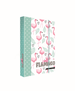 Desky na sešity s boxem A4 - Romantic Nature Flamingo