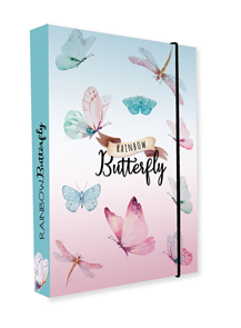 Desky na sešity s boxem A4 - Rainbow Butterfly / Motýl