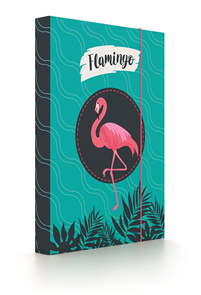 Desky na sešity s boxem A4 - Flamingo