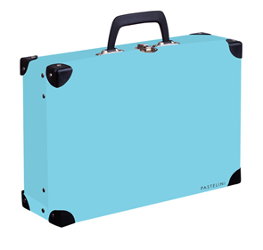 Kufřík lamino hranatý okovaný PASTELINI - modrý