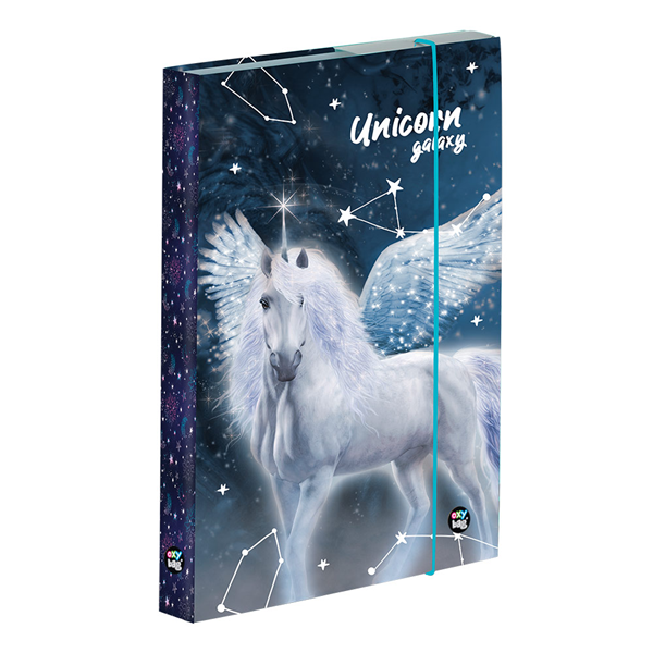 Desky na sešity s boxem A5 - Unicorn galaxy