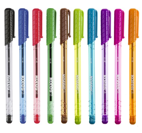 Levně Kores Kuličkové pero K1 Pen Super Slide 1 mm - sada 10 barev