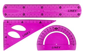 Linex Flex Sada silikonových ohebných rýsovacích pravítek - růžová