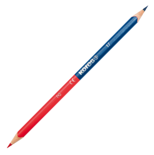 Levně Kores Učitelská tužka Twin - červená/modrá