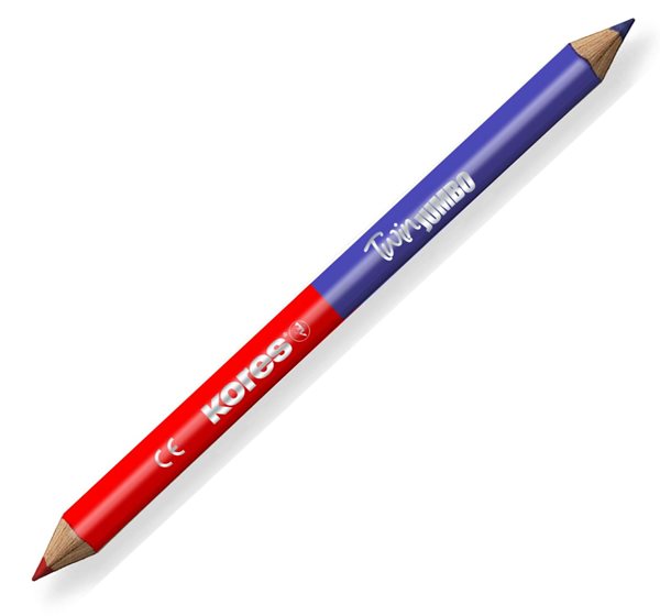 Levně Kores Učitelská tužka Twin Jumbo - červená/modrá