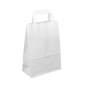 Papírová taška s plochým uchem 24 × 11 × 33 cm, 80 g - bílá