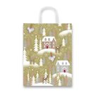 Vánoční dárková taška Fantasia Winter 26 × 34,5 × 12 cm - zlatá