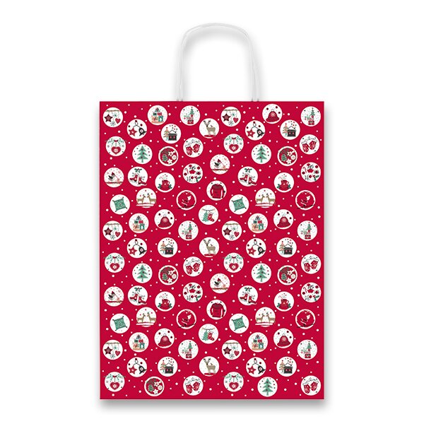 Levně Vánoční dárková taška Christmas Balls 16 × 21 × 8 cm