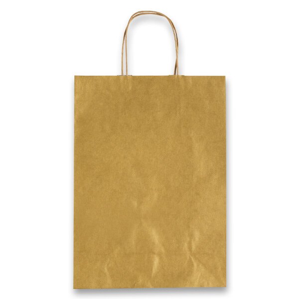 Levně Dárková taška Allegra 16 × 21 × 8 cm, kraft - zlatá