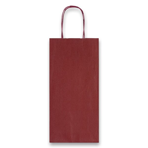Dárková taška na láhev Allegra 14 × 39 × 8,5 cm, kraft - tm. červená