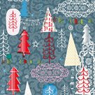 Vánoční ubrousky 33 × 33 cm, 20 ks - Zábavná grafika (stromky)