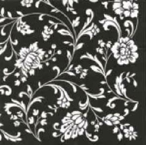 Stil Ubrousky 33 × 33 dekorativní - Kytky černobílé