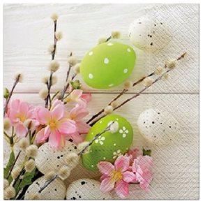 Stil Ubrousky 33 × 33 Velikonoce - vajíčka s větvičkou