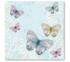 Stil Ubrousky 33 x 33 dekorativní - motýlci - modrá