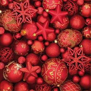 Stil Ubrousky 33 × 33 Vánoce - červené vánoční ozdoby