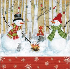 Stil Ubrousky 33 × 33 Vánoce - Sněhuláci v lese
