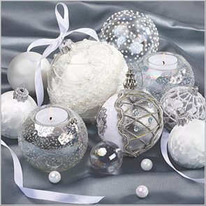 Stil Ubrousky 33 x 33 Vánoce - Stříbrná dekorace