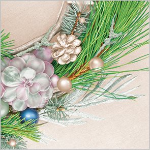 Stil Ubrousky 33 × 33 Vánoce - Ozdobená větvička
