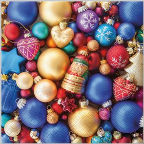 Stil Ubrousky 33 × 33 Vánoce - barevné vánoční ozdoby