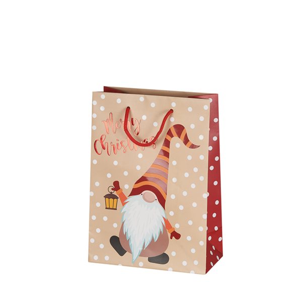 Levně Vánoční dárková taška 16 × 22 × 8 cm - vánoční skřítek