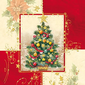 Vánoční ubrousky 33 × 33 cm, 20 ks - Vánoční strom