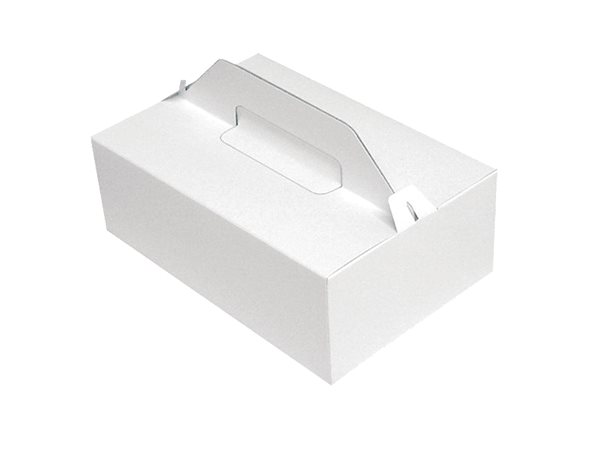 Levně Krabice na zákusky bílo-šedá 18,5 × 15 × 9,5 cm