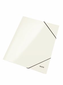 Desky na spisy Leitz WOW s gumou - perleťová bílá