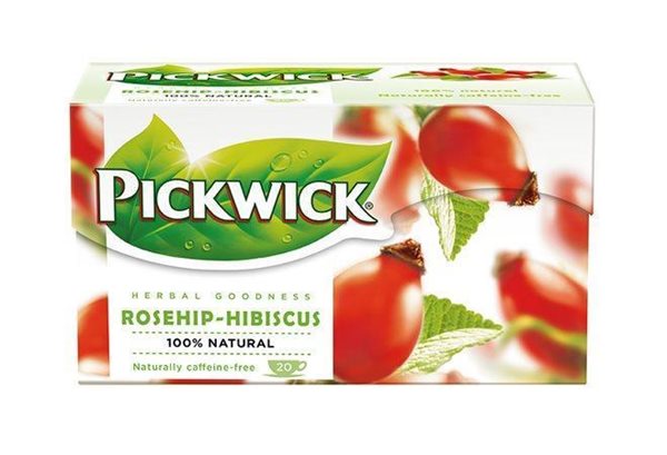 Levně Pickwick bylinný čaj 20 × 2,5 g - šípek a ibišek