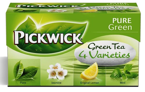 Levně Pickwick zelený čaj 20 × 2 g - pure, citron, jasmín, máta