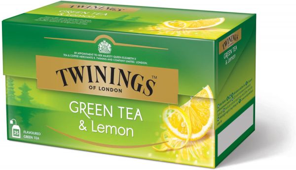 Levně Twinings zelený čaj 25 × 2 g - Green Tea & Lemon