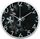 Nástěnné analogové hodiny 30 cm květinový motiv - černostříbrná