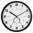 Nástěnné analogové hodiny s teploměrem, 30 cm - černá