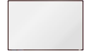 boardOK Bílá magnetická tabule s keramickým povrchem 180 × 120 cm, hnědý rám
