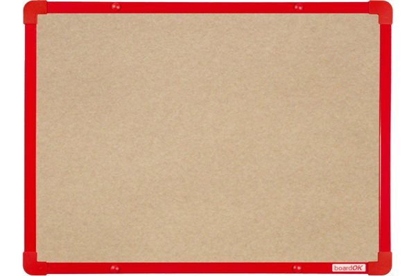 Levně BoardOK Tabule s textilním povrchem 60 × 45 cm, červený rám