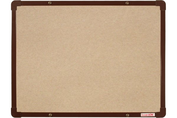 Levně BoardOK Tabule s textilním povrchem 60 × 45 cm, hnědý rám