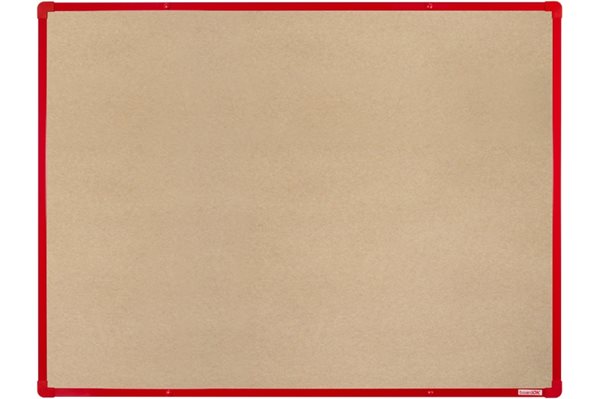 BoardOK Tabule s textilním povrchem 120 × 90 cm, červený rám