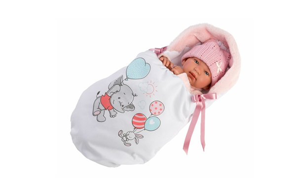 Llorens 84452 NEW BORN - realistická panenka miminko se zvuky a měkkým látkovým tělem - 44 cm, Sleva 300%