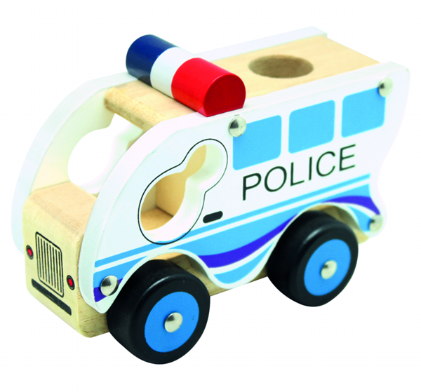 Levně Dřevěné auto Policie
