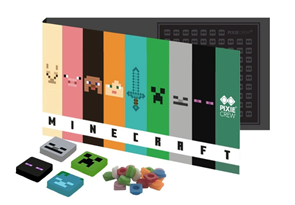 PIXIE CREW &amp; MINECRAFT pohlednice a př&#225;n&#237; s d&#225;rkem uvnitř