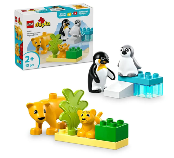 LEGO DUPLO® 10442 Rodinky divokých zvířat - Tučňáci a lvi