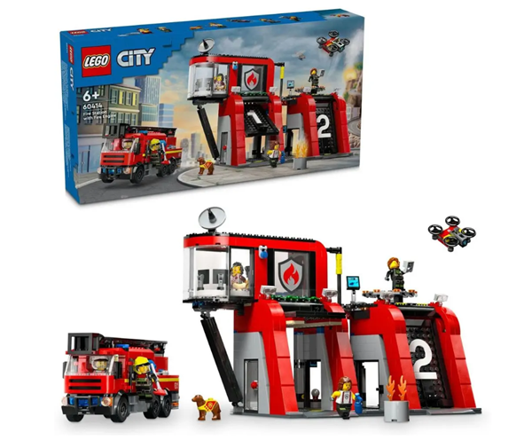Levně LEGO® City 60414 Hasičská stanice s hasičským vozem