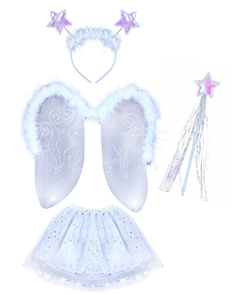 Karnevalový kostým anděl/ sněhová vločka s křídly