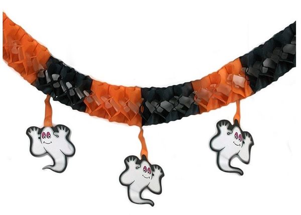 Girlanda papírová Halloween duch, 3 m