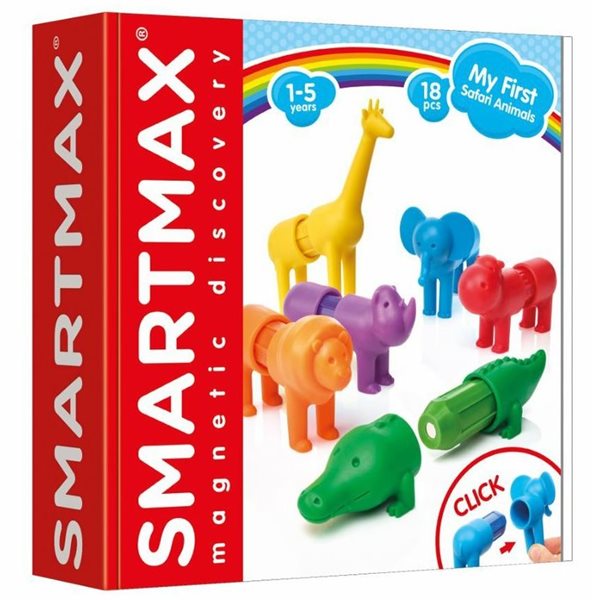 Levně Stavebnice SmartMax - Moje první Safari zvířátka - 18 ks