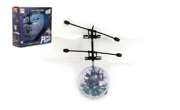 Levně Vrtulníková koule létající plast 13 x 11 cm s USB kabelem na nabíjení